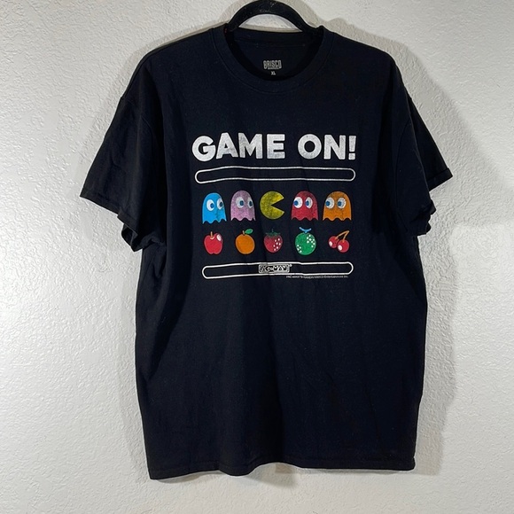 BRISCO GRAPHIC TEE GAME ON! PAC-MAN SHORT SLEEVE T-SHIRT BLACK SIZE XL - Picture 3 of 6
